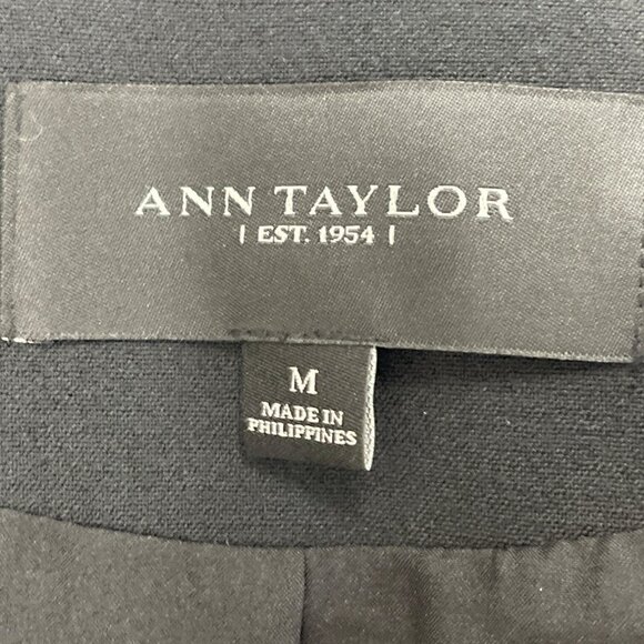 Ann Taylor Womens Black Long Sleeve Faux Leather Panel Coat Size M - Picture 6 of 8